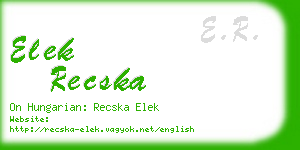 elek recska business card